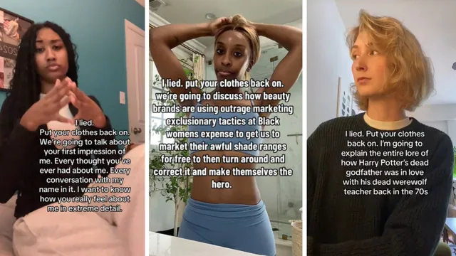 I Lied, Put Your Clothes Back On meme card