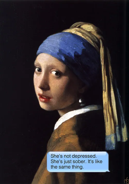 If Paintings Could Text meme card