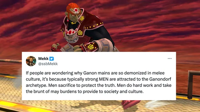 If People Are Wondering Why Ganon Mains Are so Demonized in Melee Culture meme card