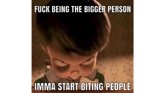 I'mma Start Biting People meme card