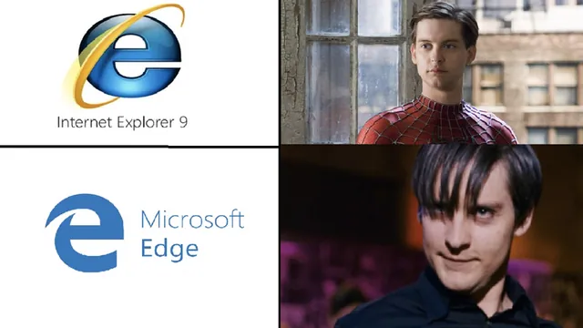 Carte meme Internet Explorer vs. Microsoft Edge