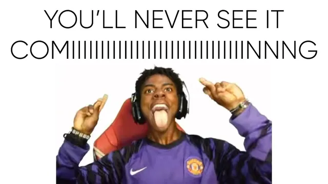 IShowSpeed You'll Never See It Coming meme card
