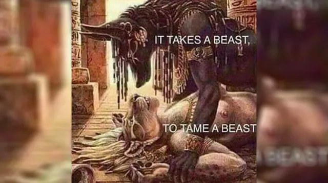 It Takes A Beast To Tame A Beast meme card