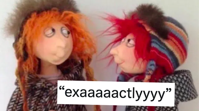 It's Always 2 Dumb Bitches Telling Each Other "Exactlyyyyy" meme card
