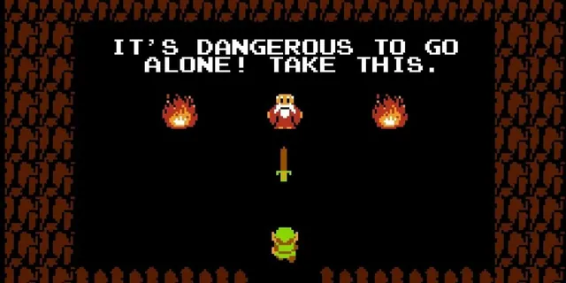 Carte meme It’s Dangerous to Go Alone! Take This