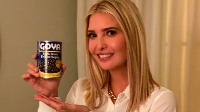 Ivanka Trump Holding Goya Beans Can meme card