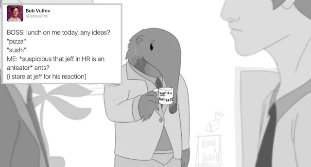 Jeff In HR Might Be an Anteater meme card