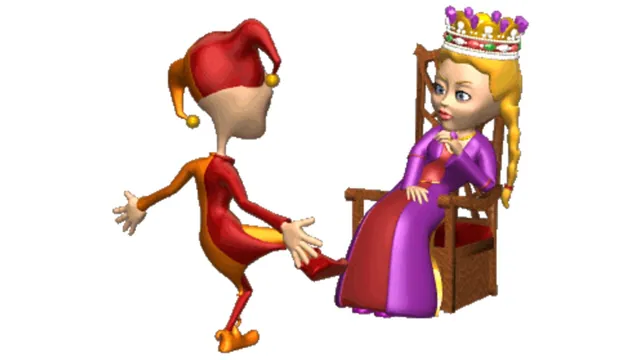 Jester Dancing for Queen GIF meme card