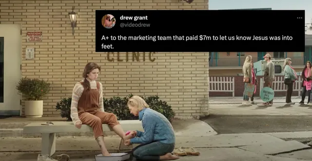 Carte meme Jesus Washed Feet Super Bowl Commercial