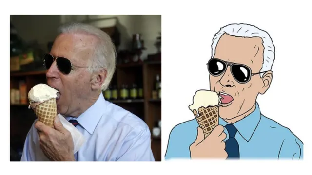 Carte meme Joe Biden Eating Ice Cream