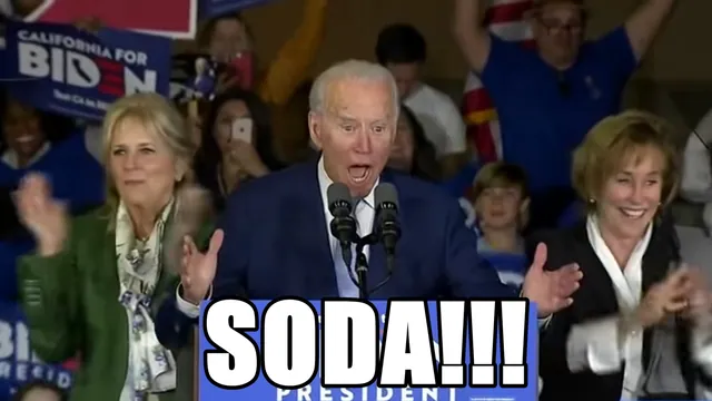 Joe Biden "SODA!" meme card
