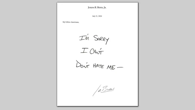 Joe Biden's Dropout Letter Parodies meme card