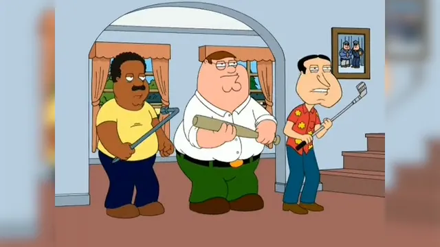 Joe vs. Peter, Cleveland, and Quagmire meme card
