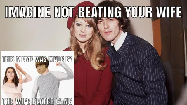John Lennon Beat His Wife meme card