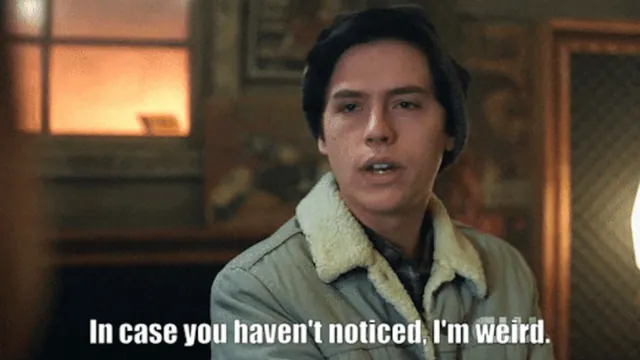 Jughead's "I'm Weird" Speech meme card