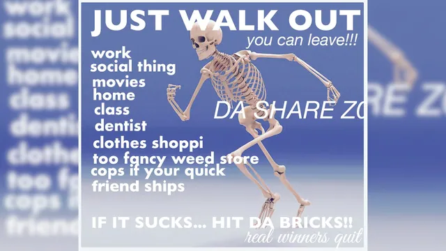 Just Walk Out. You Can Leave!!! meme card