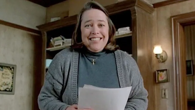 Kathy Bates Smiling In Misery meme card