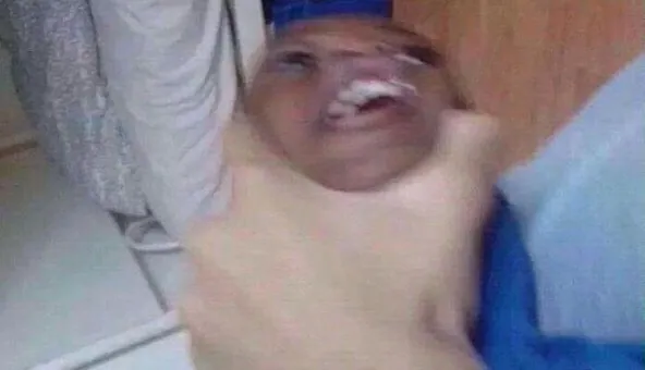 Kid Getting Choked meme card