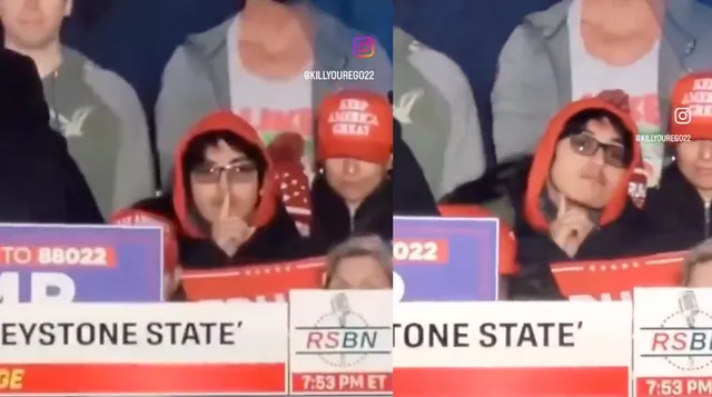 Kid Mewing at Trump Rally meme card
