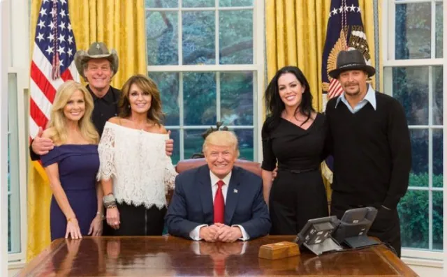 Carte meme Kid Rock, Ted Nugent, Sarah Palin White House Photo