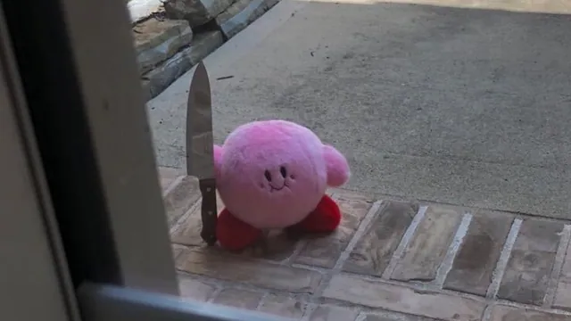 Kirby With A Knife meme card