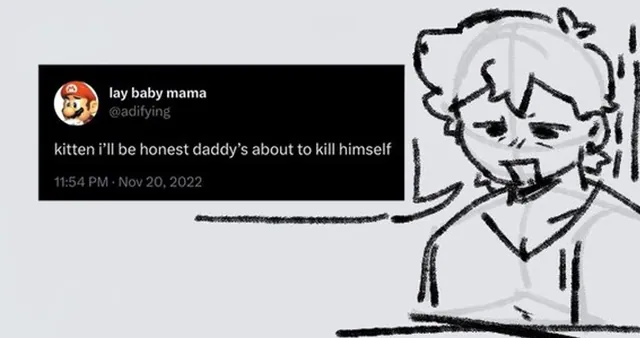 Kitten I'll Be Honest, Daddy's About to Kill Himself meme card