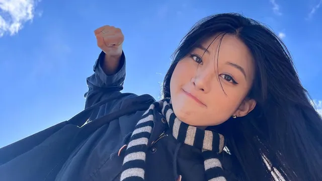 Korean Girl in a Gru Scarf Punching meme card