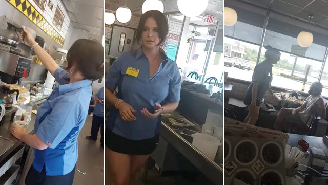 Lana Del Rey Working at Waffle House meme card