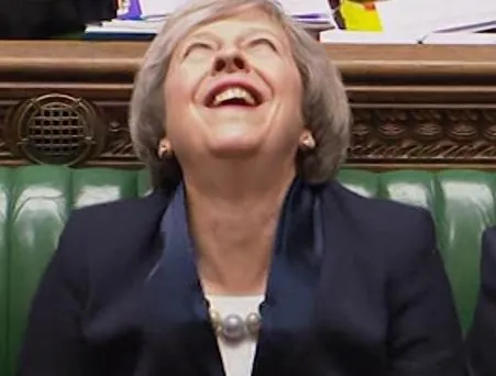 Carte meme Laughing Theresa May