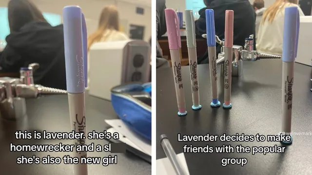 Lavender Sharpie Drama meme card