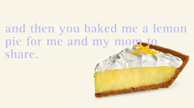 Lemon Pie Story meme card