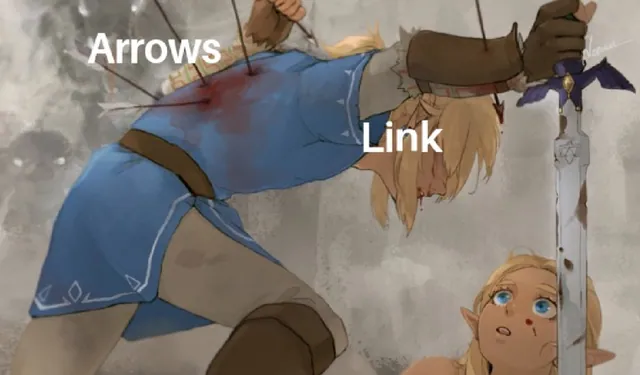 Carte meme Link Protecting Zelda