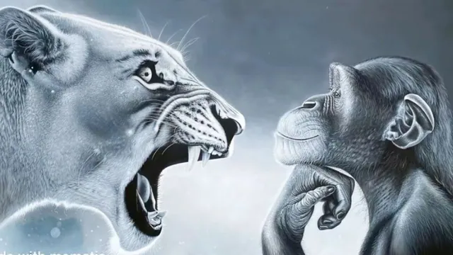 Carte meme Lion Screaming At Monkey