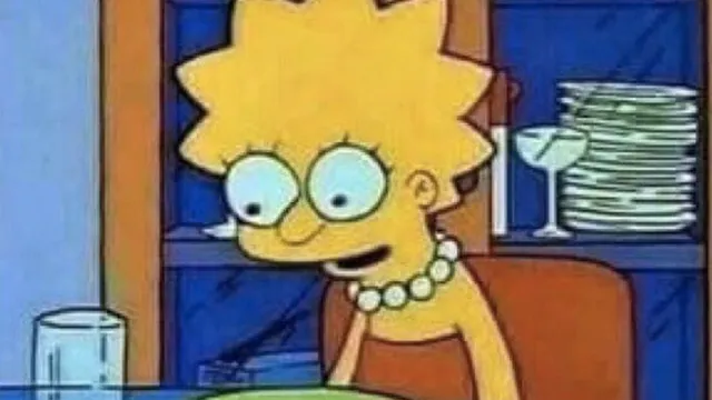 Lisa Simpson's Dinner meme card