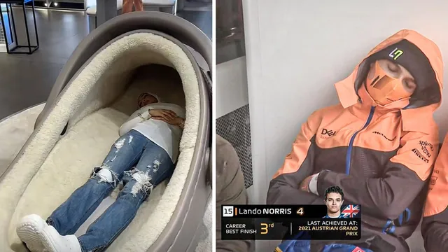 Carte meme Little Lando Norris Sleeping / "And It’s All Too Much For Little Lando Norris"