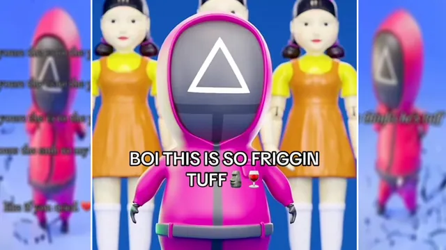Little Squid Game Guard Dancing meme card