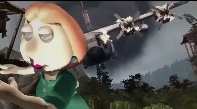 Lois Running From Burning Plane / Lois Tomb Raider Mod meme card