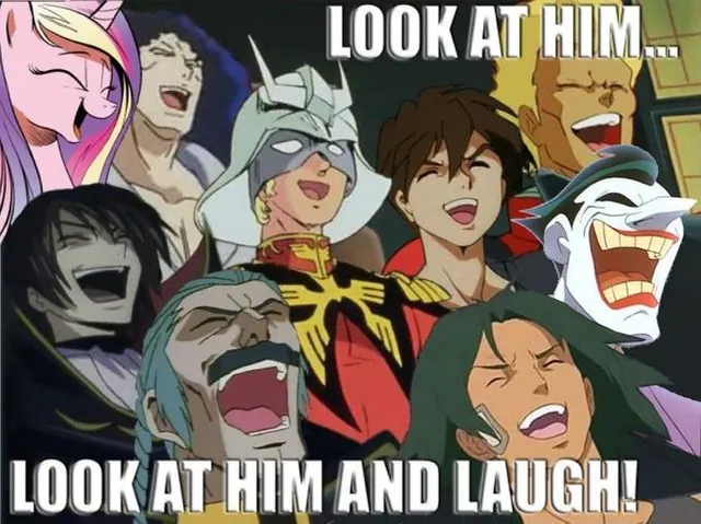 Look At Him And Laugh meme card
