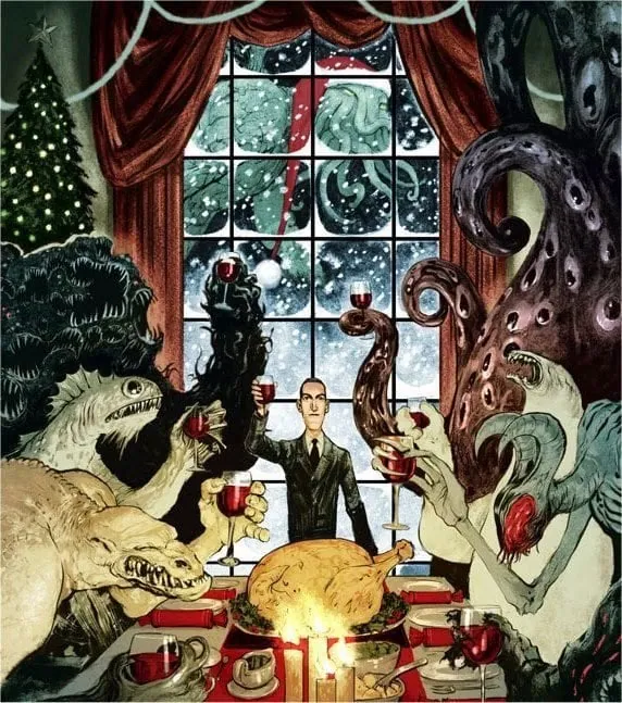 Lovecraft Christmas Carols meme card