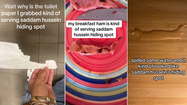 Lowkey Serving Saddam Hussein Hiding Spot meme card