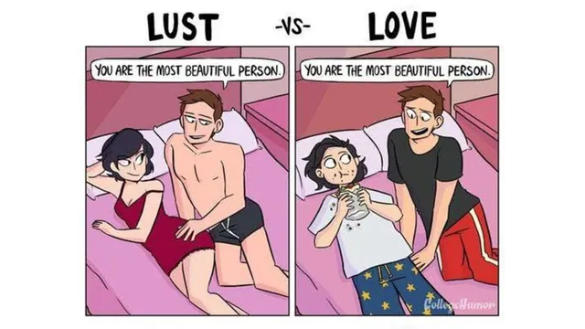 Carte meme Lust vs. Love Comic
