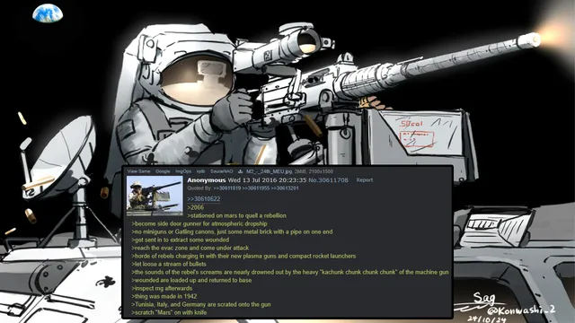 M2 Browning In Space / Ma Deuce Mars Copypasta meme card