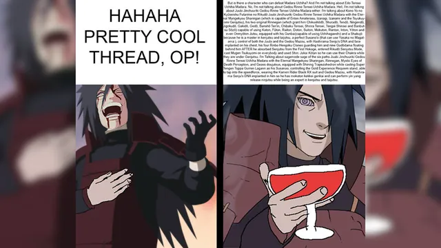 Madara Uchiha Copypasta meme card