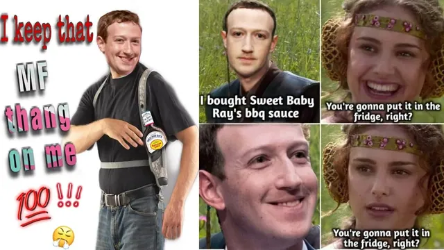Mark Zuckerberg and Sweet Baby Ray's BBQ Sauce meme card