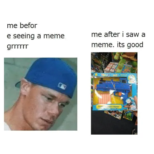 Me Before Seeing A Meme vs. Me After I Saw A Meme meme card