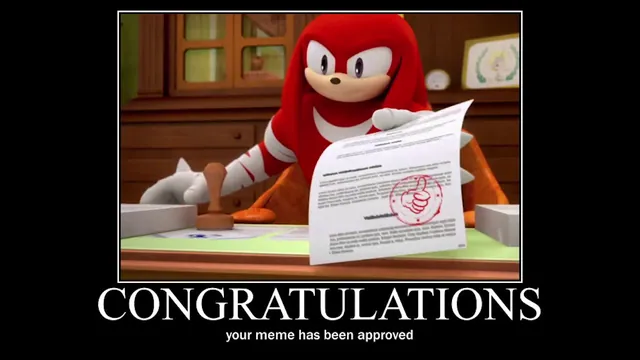 Carte meme Meme Approved by Knuckles
