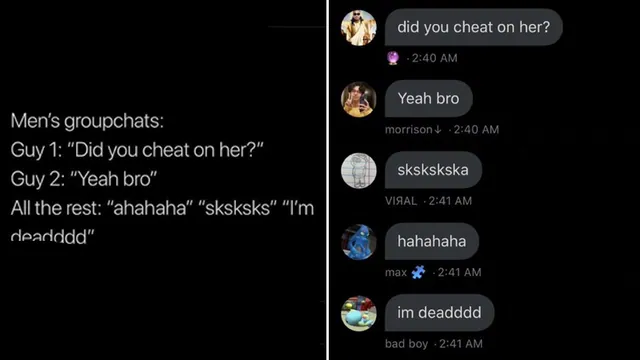 Men's Group Chats meme card