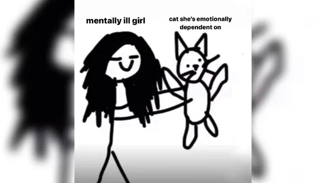 Carte meme Mentally Ill Girl, Cat She’s Emotionally Dependent On