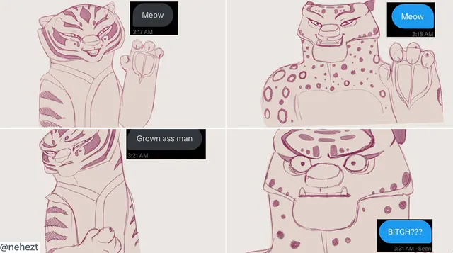 "Meow" "Meow" "Grown Ass Man" meme card