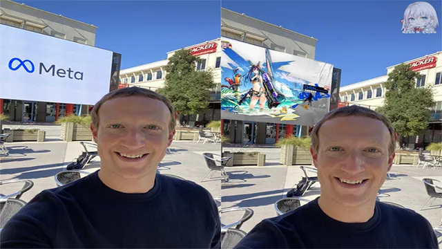 Meta Banner Behind Mark Zuckerberg meme card